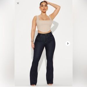 Fashion Nova Milana Sculpting Stretch Flare Jeans - Dark Wash
